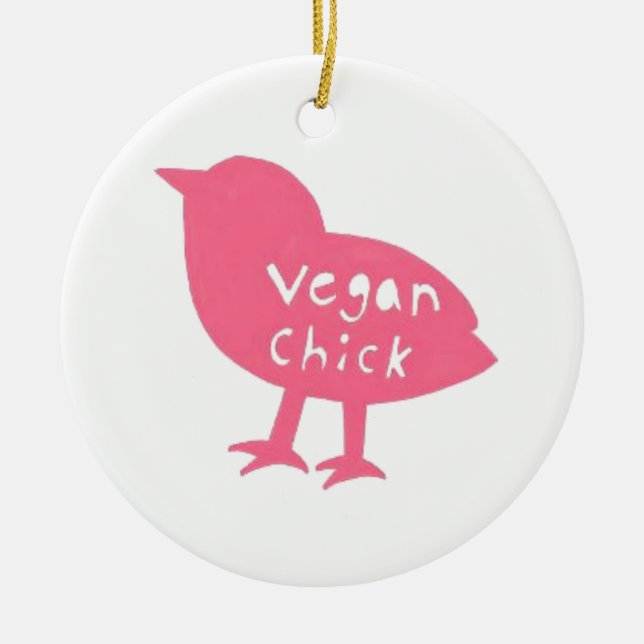 Vegane Küken-Verzierung Keramik Ornament (Vorne)
