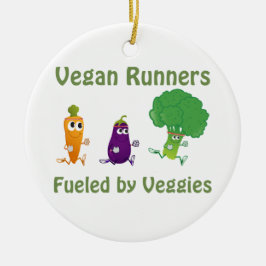 Vegane Läufer - angetrieben von Veggies Keramikornament