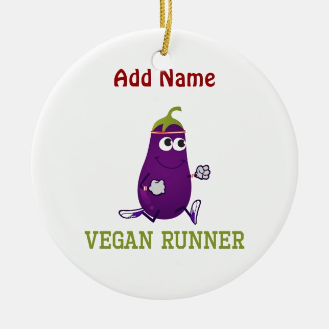 Vegane Läufer-Aubergine Keramikornament (Vorne)