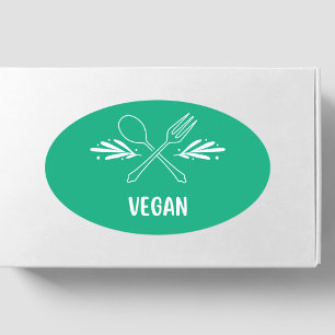 Vegane Lebensmittelkennzeichnung Ovaler Aufkleber