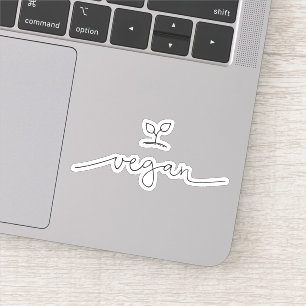 Vegane Minimalistische Typografie Aufkleber