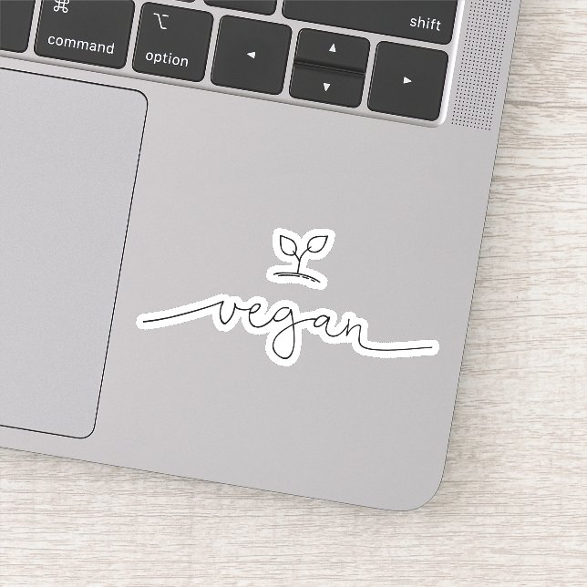 Vegane Minimalistische Typografie Aufkleber (Detail)