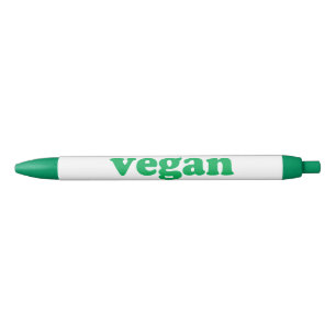 Vegane moderne Typografie in Weiß und Grün Kugelschreiber