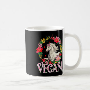 Vegane Niedliche Pferde Blume Runde Landwirtschaft Kaffeetasse