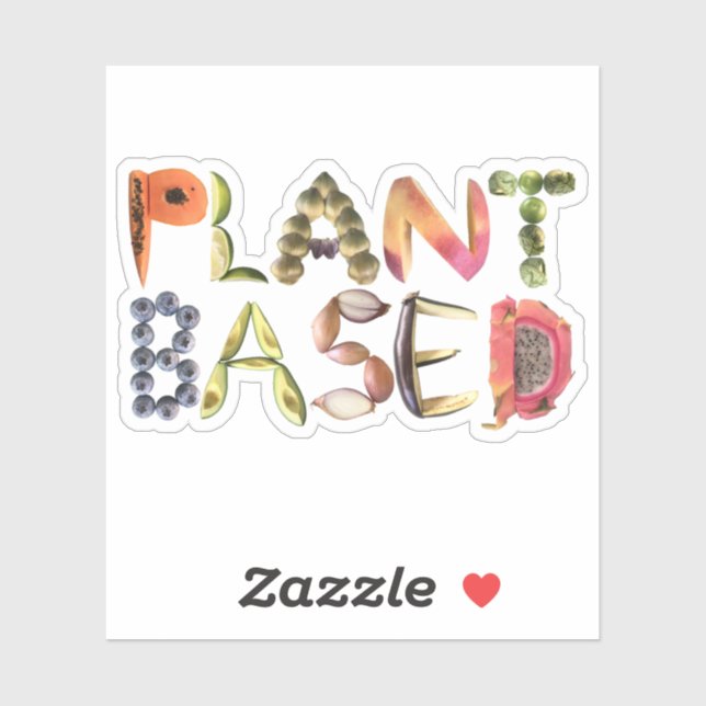 Vegane oder vegetarische Lebensmittel auf der Grun Aufkleber (Blatt)