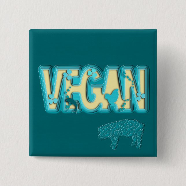 Vegane Papierausschnitt Button (Vorderseite)