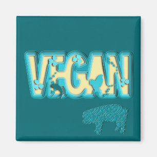 Vegane Papierausschnitt Magnet
