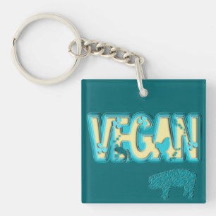 Vegane Papierausschnitt Schlüsselanhänger
