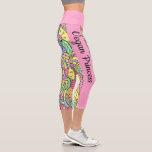 Vegane Prinzessin farbenfrohe Blumenmandala Capri Leggings<br><div class="desc">Diese Leggings sind mit einer farbenfrohen Blumenmandala mit Blume,  Blätter und Herzen ausgestattet. Das rosa Band auf beiden Beinen lautet "Vegan Princess"</div>