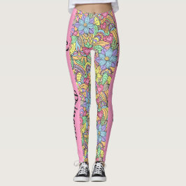 Vegane Prinzessin farbenfrohe Blumenmandala Leggings
