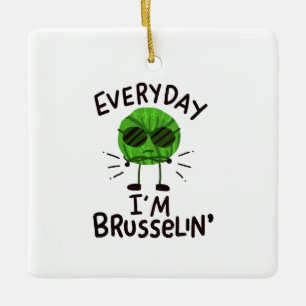 Vegane Rosenkohl Keramikornament