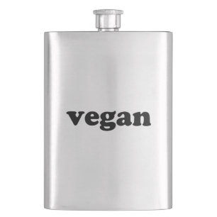 "vegane" schwarze Buchstaben Flachmann