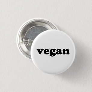 "Vegane" schwarze Buchstaben, weißer Hintergrund Button