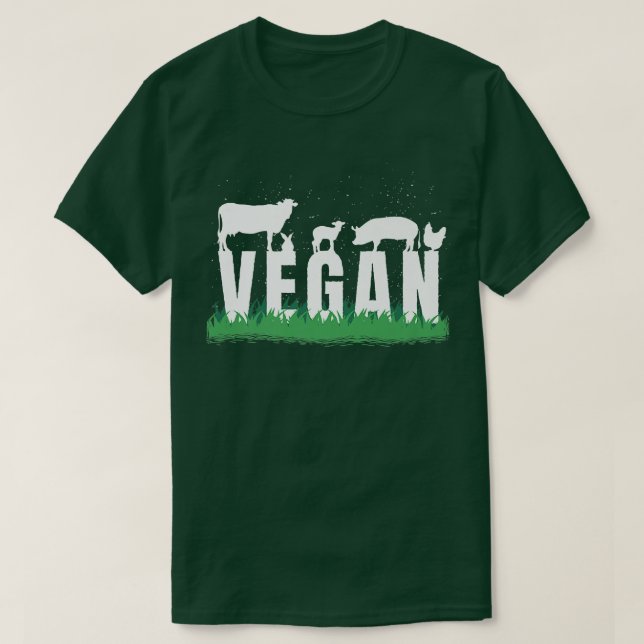 Vegane Silhouette Veggie Kuh Prämie T-Shirt (Design vorne)
