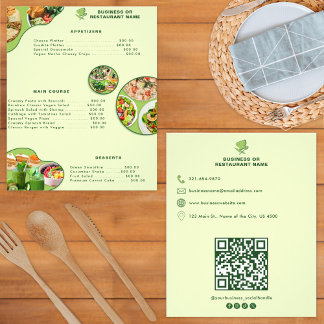 Vegane Speisekarte Beruflich | QR-Code Flyer