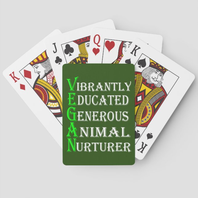 Vegane Spielkarten für Tierliebhaber, Vegan (Rückseite)