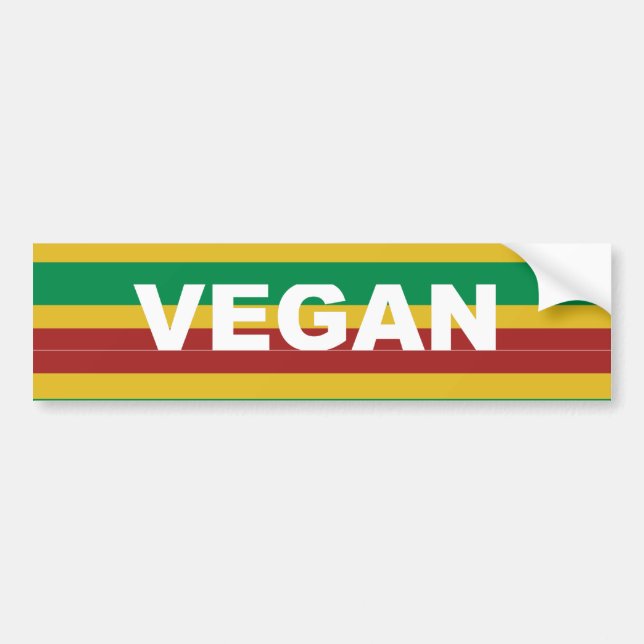 Vegane Streifen Rasta Autoaufkleber (Vorne)