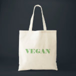 Vegane Textgestaltung Tragetasche<br><div class="desc">Veganes einfaches,  minimalistisches grünes Textdesign.</div>