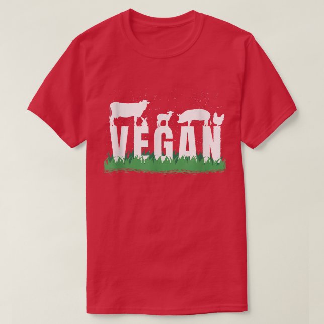 Vegane Tiere T-Shirt (Design vorne)