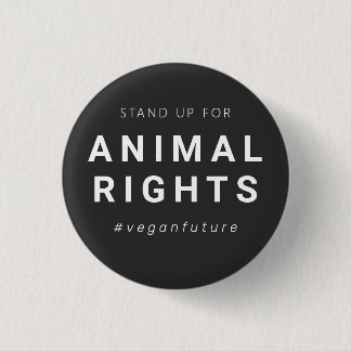 Vegane Tierrechte - Minimale Typografie  Button
