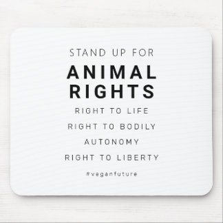 Vegane Tierrechte - Minimale Typografie Mousepad