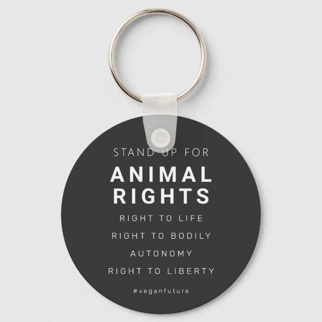 Vegane Tierrechte - Minimale Typografie Schlüsselanhänger (Vorderseite)