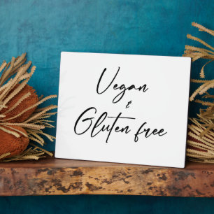 Vegane und glutenfreie Tabletop Plaque mit Easel Fotoplatte