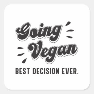 Vegane Veganismus Gemüse Tiere lustiges Geschenk Quadratischer Aufkleber