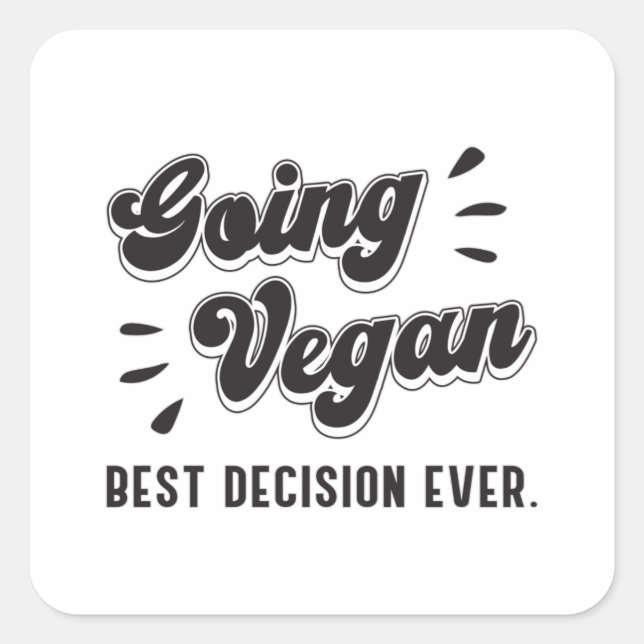 Vegane Veganismus Gemüse Tiere lustiges Geschenk Quadratischer Aufkleber (Vorderseite)