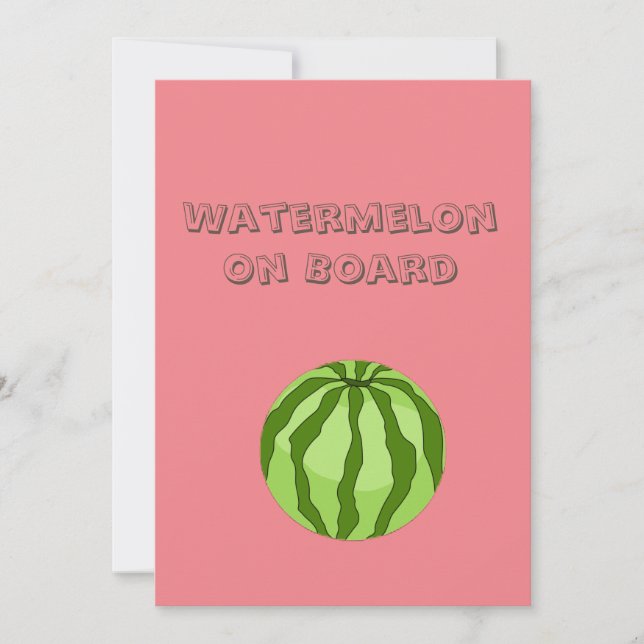 Vegane Watermelon-Schwangerschaftsankündigungskart Feiertagskarte (Vorderseite)