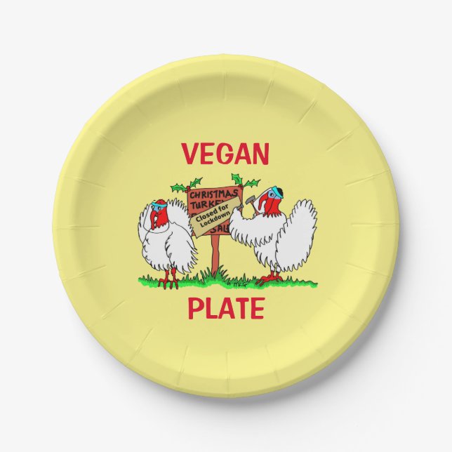 Vegane Weihnachtsplatte Pappteller (Vorderseite)