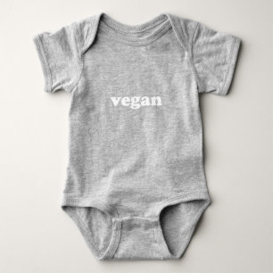 "vegane", weiße Buchstaben, Babybodysuit Baby Strampler