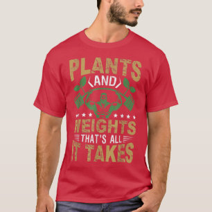 Vegane Workout Geschenke Powered Pflanze Protein V T-Shirt