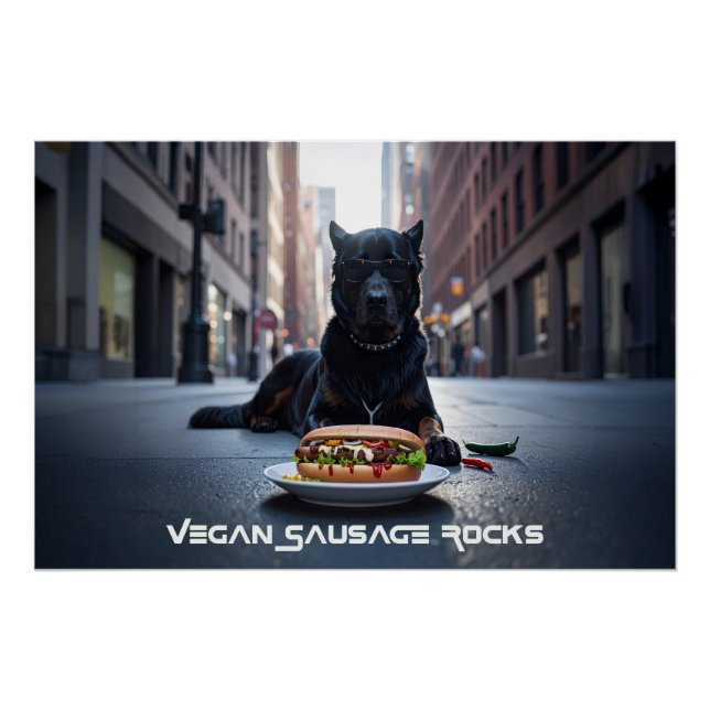 VEGANE WURST ROCKS - LUSTIG POSTER (Vorderseite)