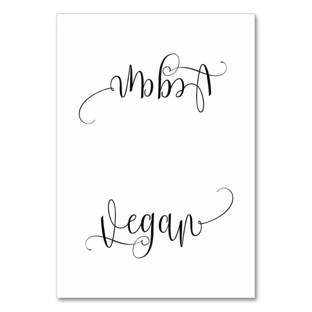 Vegane Zehntelkarte Tischnummer (Vorderseite)