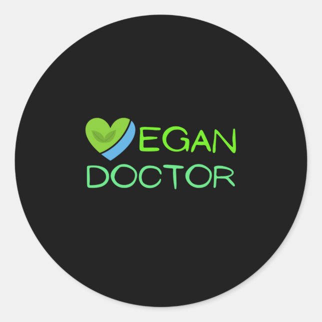 veganer Arzt Runder Aufkleber (Vorderseite)