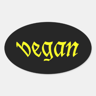 veganer Autoaufkleber Ovaler Aufkleber