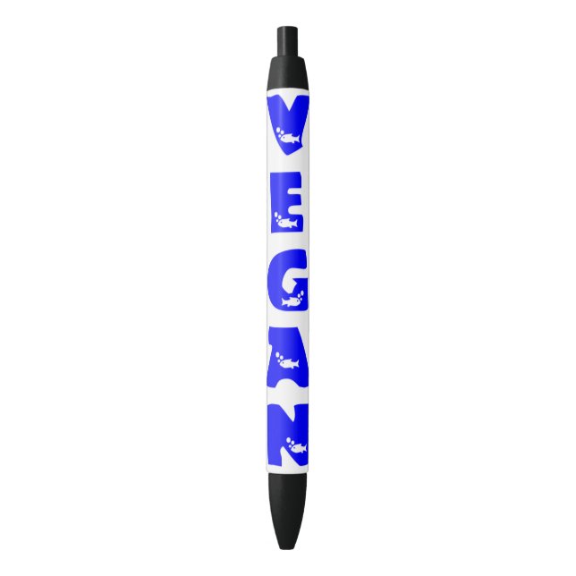 Veganer blauer Fisch-Logo-Stift Kugelschreiber (Vorderseite Vertikal)