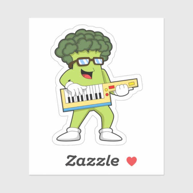 Veganer Broccoli bei Gitarre Aufkleber (Blatt)
