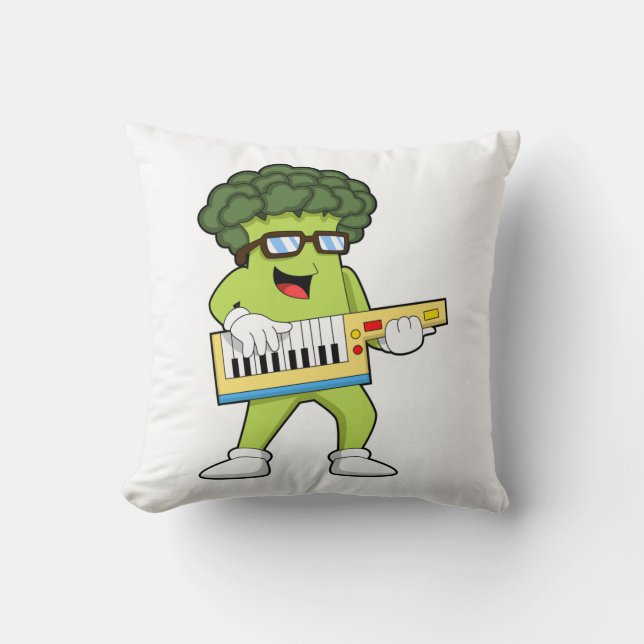Veganer Broccoli bei Gitarre Kissen (Vorderseite)