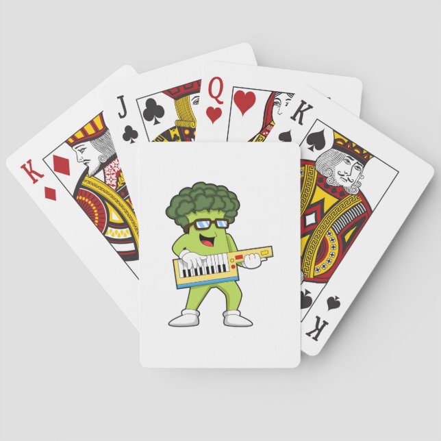 Veganer Broccoli bei Gitarre Spielkarten (Rückseite)
