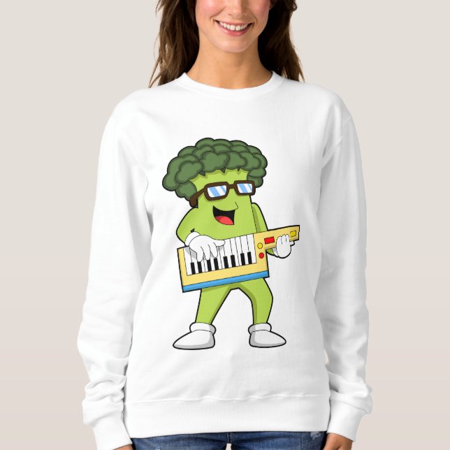 Veganer Broccoli bei Gitarre Sweatshirt (Vorderseite)