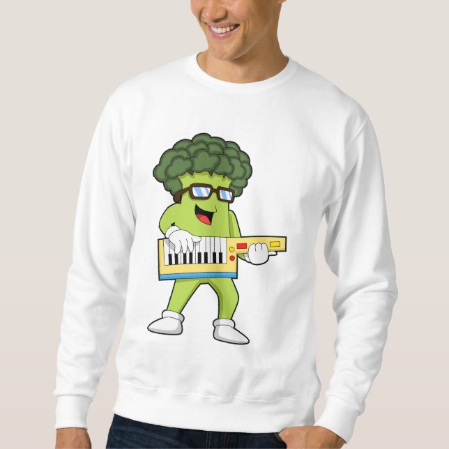 Veganer Broccoli bei Gitarre Sweatshirt (Vorderseite)