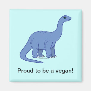 Veganer Dinosaurier Magnet
