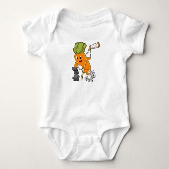 Veganer Eishockey-Eishockeystick Baby Strampler (Vorderseite)