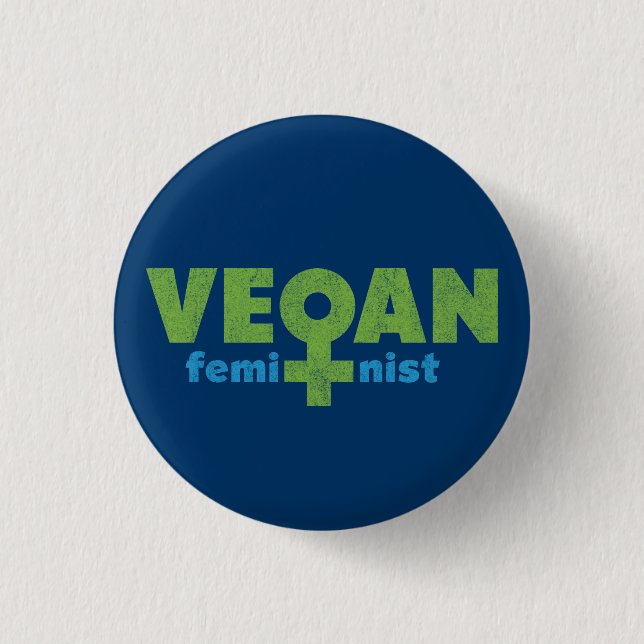 Veganer Feminist Button (Vorderseite)