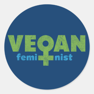 Veganer Feminist Runder Aufkleber