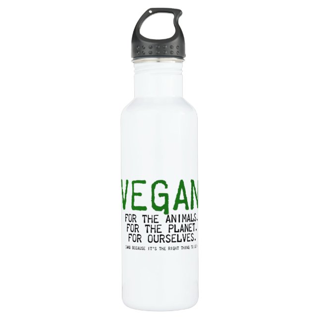 Veganer Freiheit Bottleworks Alaun 24oz Edelstahlflasche (Vorderseite)