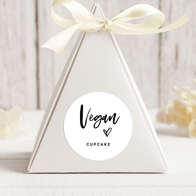 Veganer Gegenstand | Moderne Lässige Schrift und H Runder Aufkleber (Von Creator hochgeladen)