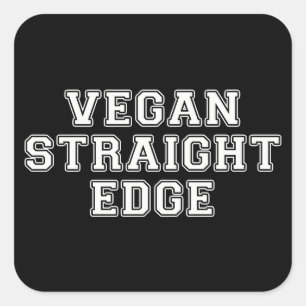 Veganer gerader Rand Quadratischer Aufkleber